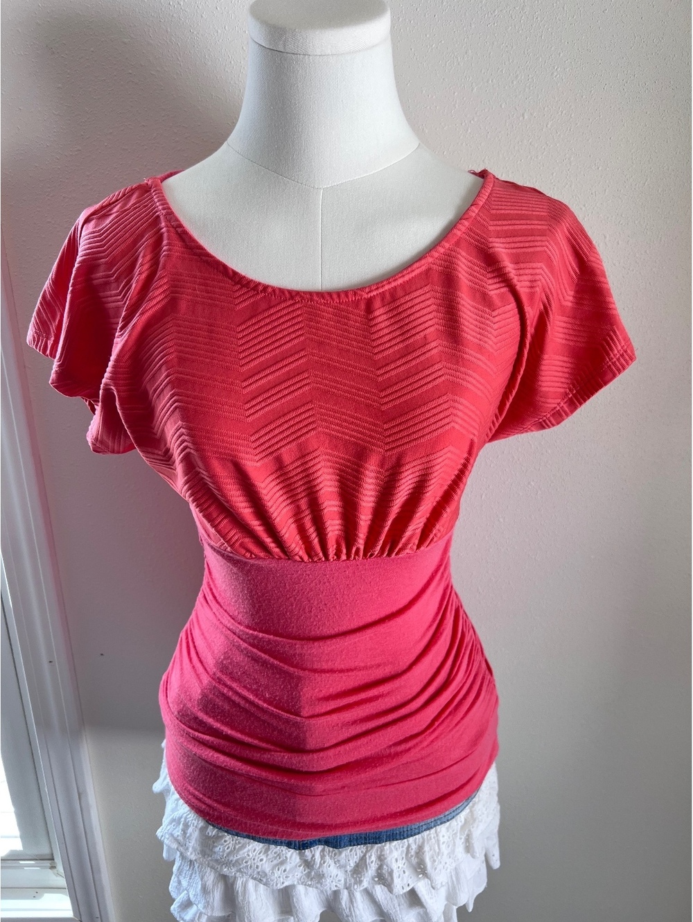 HeartSoul Y2K Pink Ruched Top Strappy Open Back